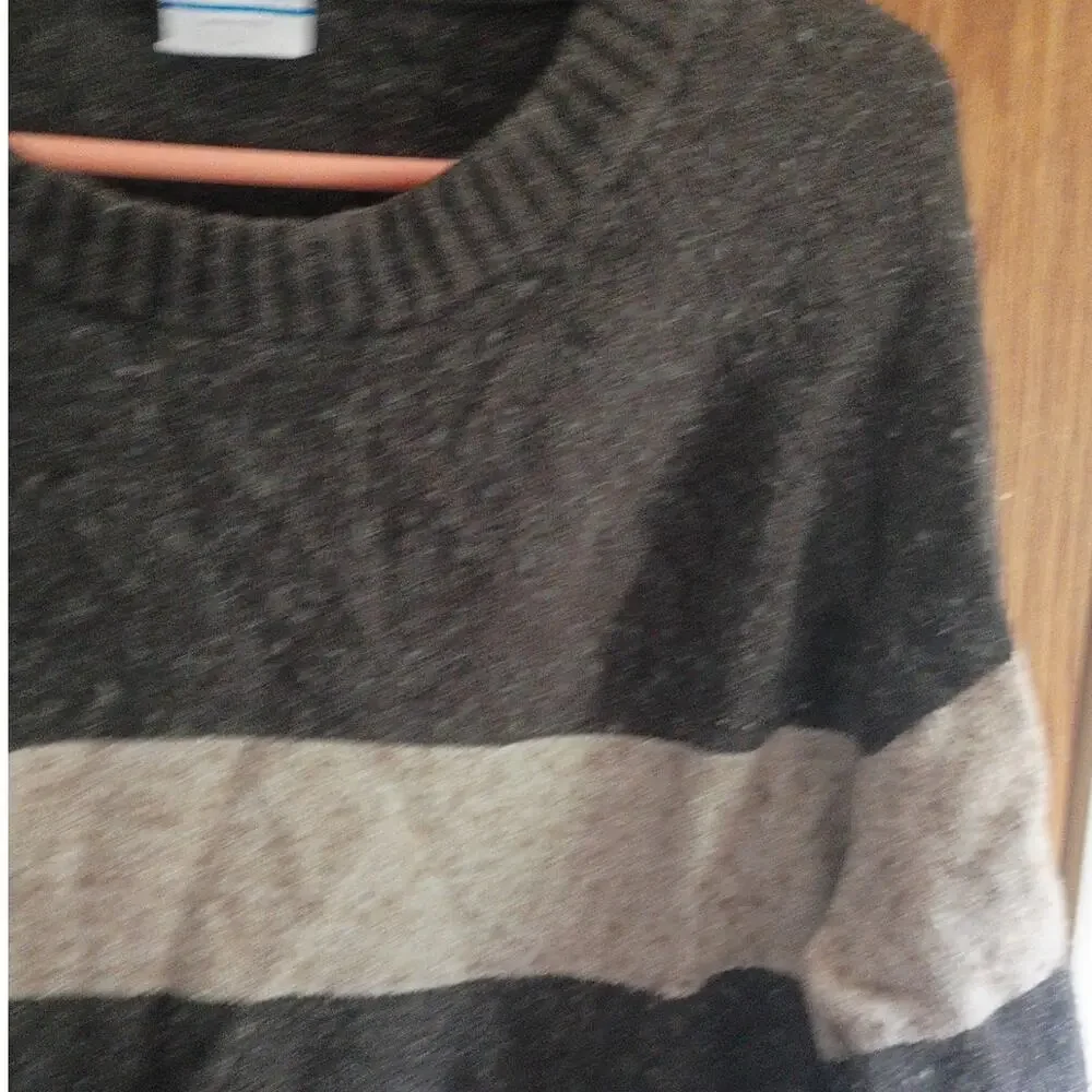 Columbia Mens XL Brown Wool Blend Crewneck Sweater Cabin Gorpcore Stripe Lodge